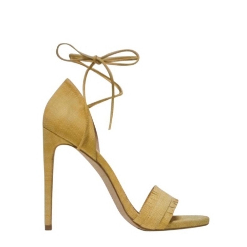 Stuart Weitzman Yellow Embossed Lizard Leather - image 1